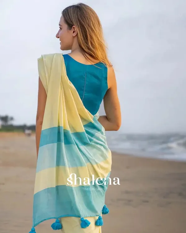 Ocean_Sun_-_Blue_&_Yellow_Linen_1-Minute_Ready_to_Wear_Saree_with_Blue_Blouse_Piece