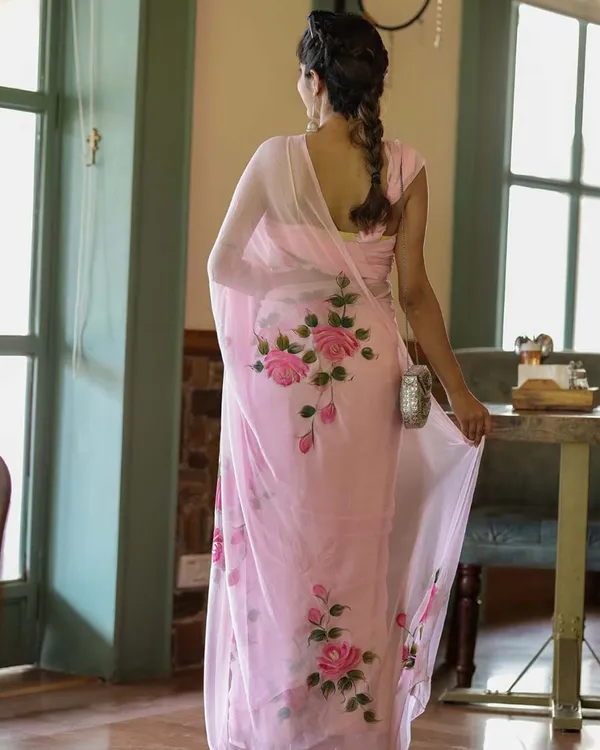 Pink_Color_1-Minute_Ready_to_Wear_Premium_Georgette_Saree_with_Blouse_Piece