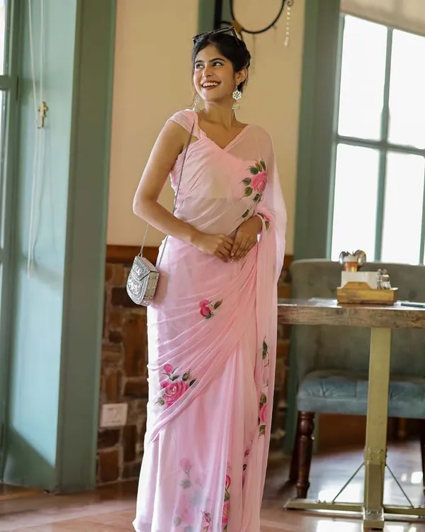 Pink_Color_1-Minute_Ready_to_Wear_Premium_Georgette_Saree_with_Blouse_Piece