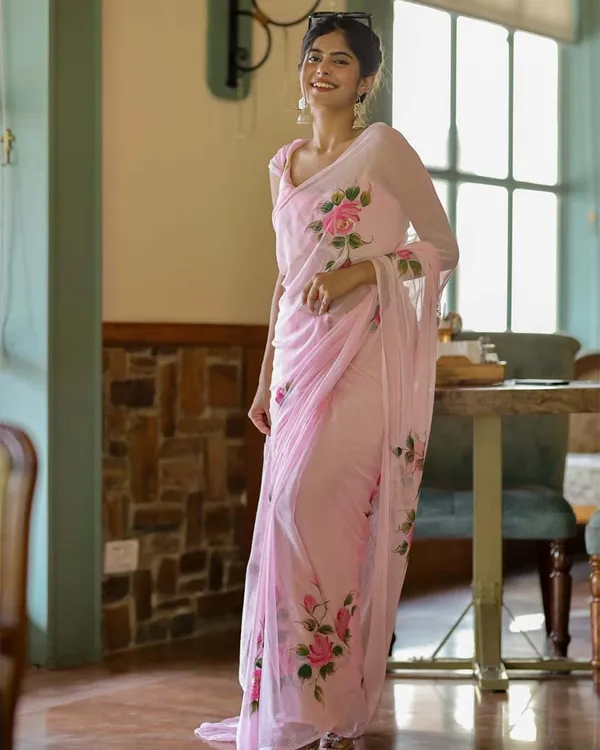 Pink_Color_1-Minute_Ready_to_Wear_Premium_Georgette_Saree_with_Blouse_Piece