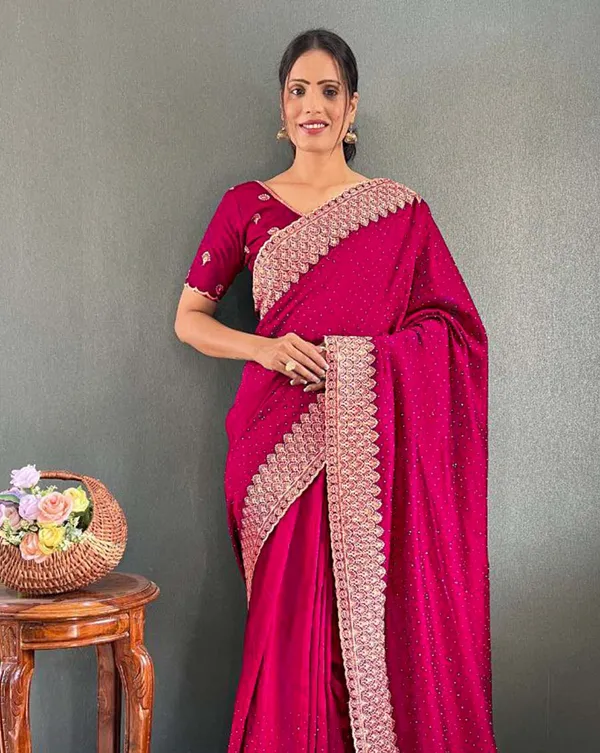 Pink_Color_1_-_Minute_Ready_to_Wear_Vichitra_silk_Saree_with_Unstitch_Blouse_Piece