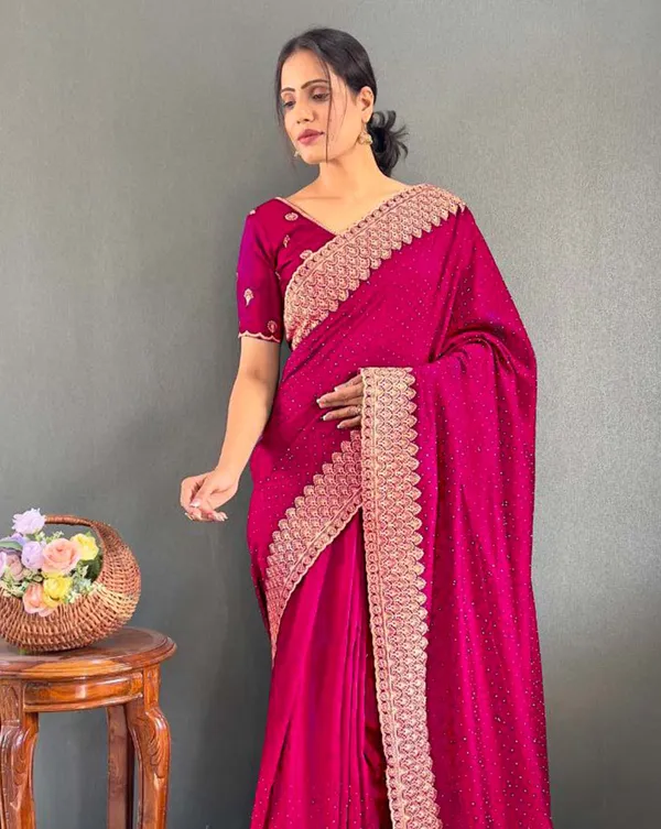 Pink_Color_1_-_Minute_Ready_to_Wear_Vichitra_silk_Saree_with_Unstitch_Blouse_Piece
