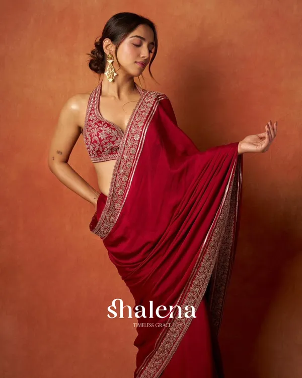 Dulcet_Red_Rangoli_Silk_Saree_With_Resplendent_Blouse_Piece