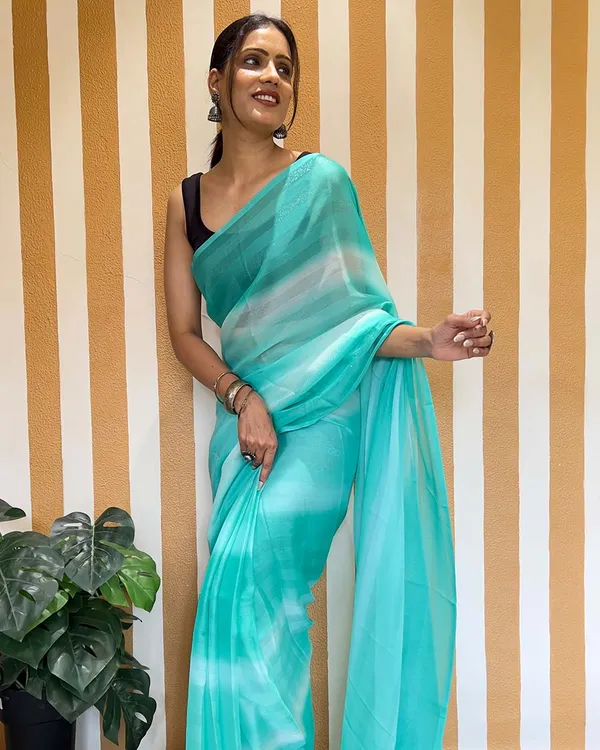 Sky_Blue_Color_1-Minute_Ready_To_Wear_Naylon_Saree_With_Blouse_Piece