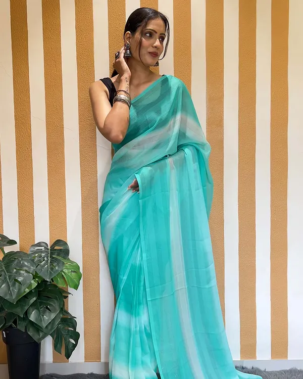 Sky_Blue_Color_1-Minute_Ready_To_Wear_Naylon_Saree_With_Blouse_Piece