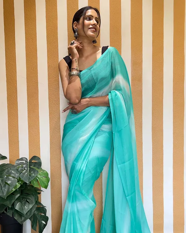 Sky_Blue_Color_1-Minute_Ready_To_Wear_Naylon_Saree_With_Blouse_Piece