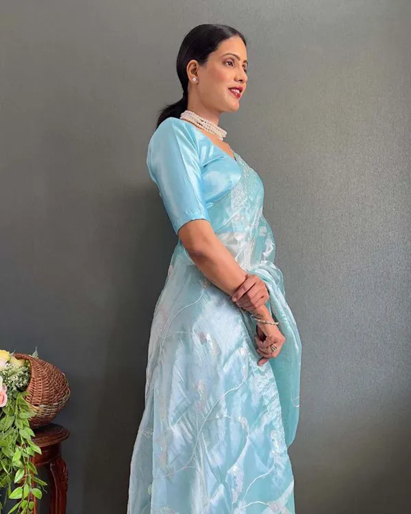 Bottle_blue_Color_1_-_Minute_Ready_to_Wear_Burbury_Silk_Saree_with_Unstitch_Blouse_Piece