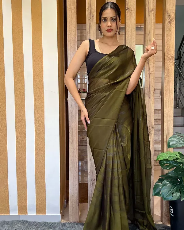 Mahendi_Color_1-Minute_Ready_To_Wear_Naylon_Saree_With_Blouse_Piece