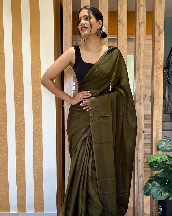Mahendi_Color_1-Minute_Ready_To_Wear_Naylon_Saree_With_Blouse_Piece