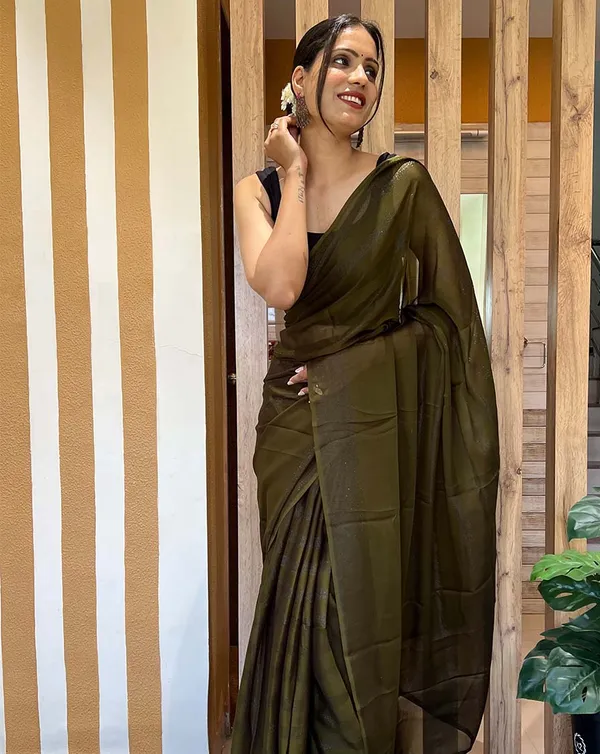 Mahendi_Color_1-Minute_Ready_To_Wear_Naylon_Saree_With_Blouse_Piece