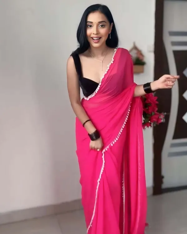 Pink_Color_1-Minute_Ready_To_Wear_Georgette_Saree_With_Blouse_Piece