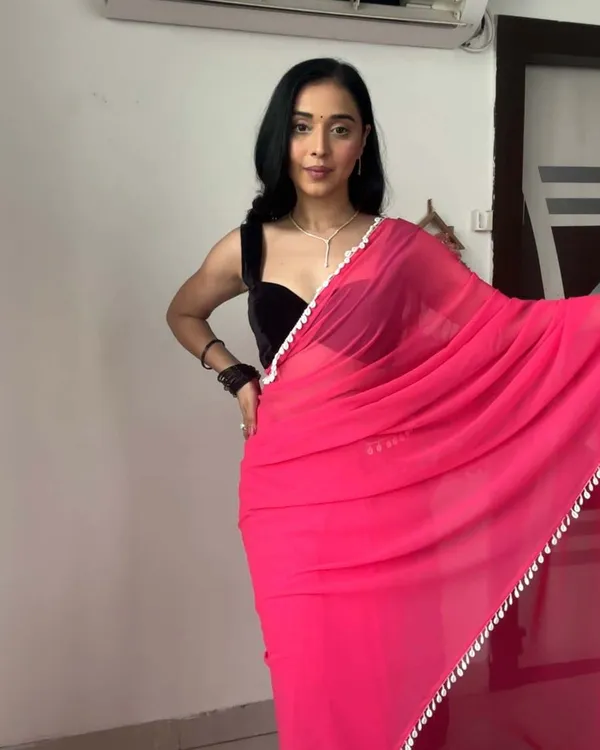 Pink_Color_1-Minute_Ready_To_Wear_Georgette_Saree_With_Blouse_Piece