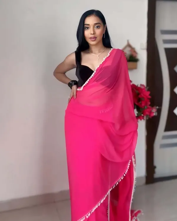 Pink_Color_1-Minute_Ready_To_Wear_Georgette_Saree_With_Blouse_Piece