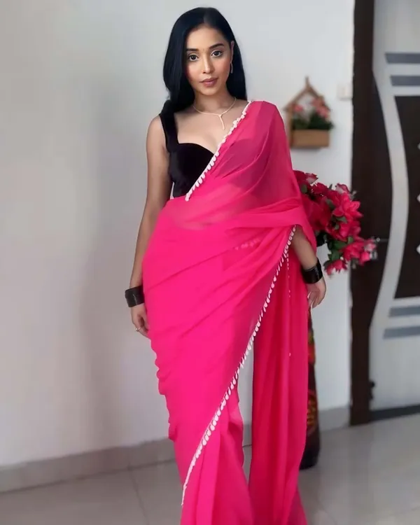 Pink_Color_1-Minute_Ready_To_Wear_Georgette_Saree_With_Blouse_Piece