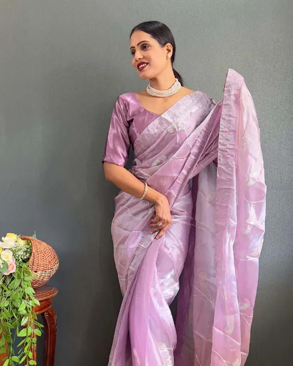 Lite_purple_Color_1_-_Minute_Ready_to_Wear_Burbury_Silk_Saree_with_Unstitch_Blouse_Piece