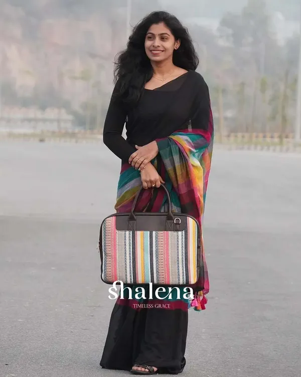 Rainbow_Eclipse_-_Black_Linen_1-Minute_Ready_to_Wear_Saree_with_Multicolor_Accent_and_Black_Blouse