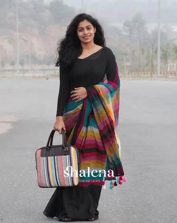Rainbow_Eclipse_-_Black_Linen_1-Minute_Ready_to_Wear_Saree_with_Multicolor_Accent_and_Black_Blouse