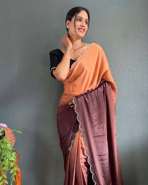 Dual_color_Color_1_-_Minute_Ready_to_Wear_Chinnon_Silk_Saree_with_Unstitch_Blouse_Piece