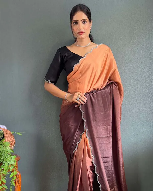 Dual_color_Color_1_-_Minute_Ready_to_Wear_Chinnon_Silk_Saree_with_Unstitch_Blouse_Piece