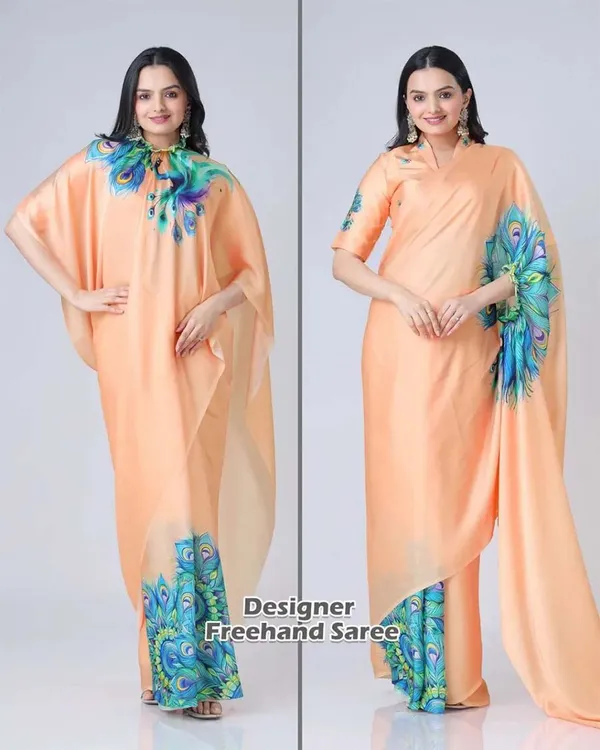 Peach_Color_1_-_Minute_Ready_to_Wear_satin_silk_Saree_with_Unstitch_Blouse_Piece
