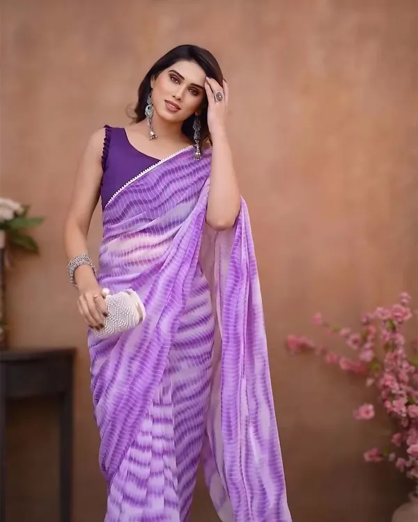 Purple_Color_1-Minute_Ready_To_Wear_Georgette_Saree_With_Blouse_Piece