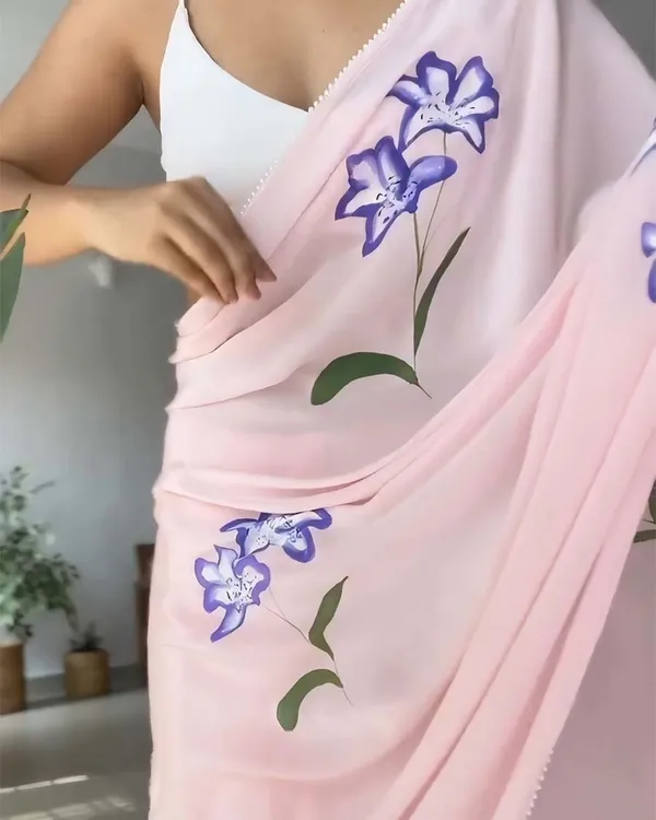Peach_Color_1-Minute_Ready_to_Wear_Premium_Georgette_Saree_with_Blouse_Piece