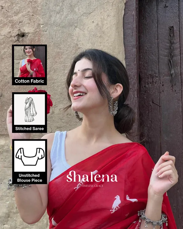 Red_Color_1_-_Minute_Ready_to_Wear_Mulmul_Cotton_Saree_with_Blouse_Piece