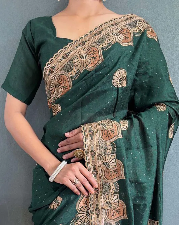 Green_Color_1_-_Minute_Ready_to_Wear_Vichitra_silk_Saree_with_Unstitch_Blouse_Piece