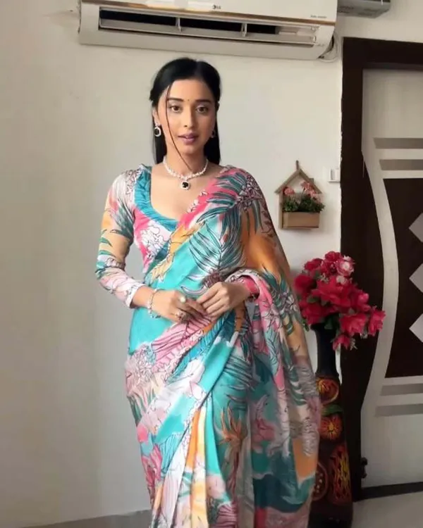 Multi_Color_1-Minute_Ready_To_Wear_Georgette_Saree_With_Blouse_Piece