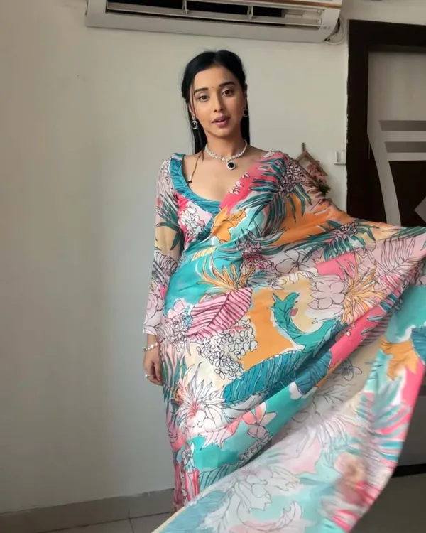 Multi_Color_1-Minute_Ready_To_Wear_Georgette_Saree_With_Blouse_Piece