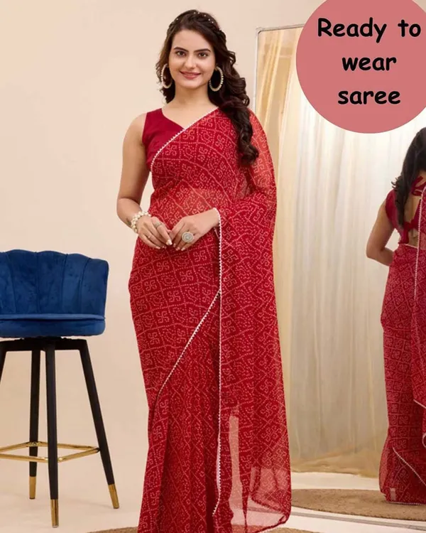 Maroon_Color_1-Minute_Ready_to_Wear_Georgette_Saree_With_Blouse_Piece