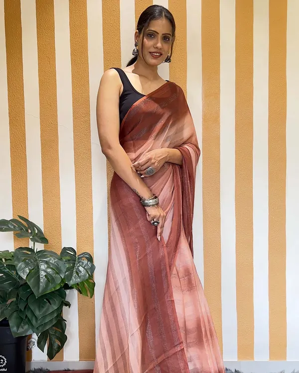 Brown_Color_1-Minute_Ready_To_Wear_Naylon_Saree_With_Blouse_Piece