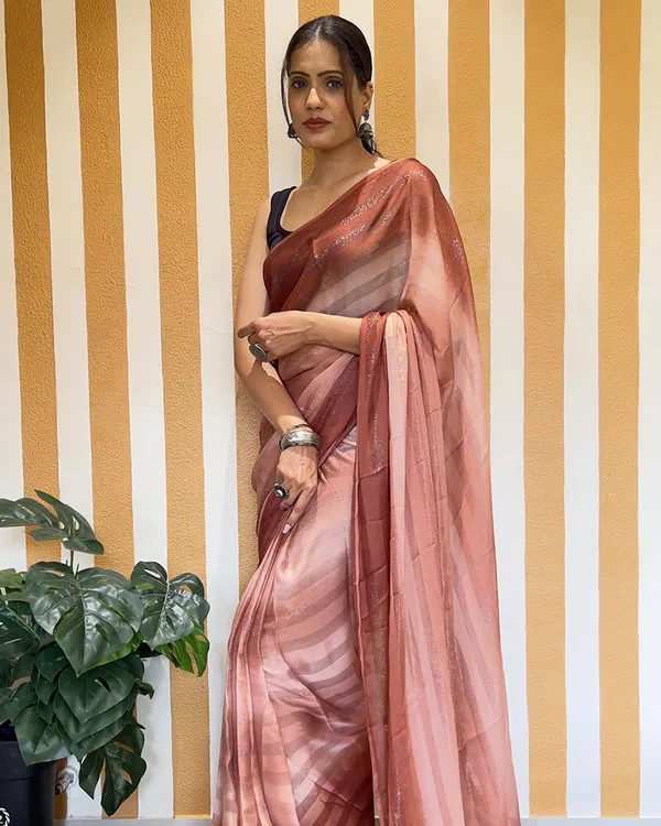 Brown_Color_1-Minute_Ready_To_Wear_Naylon_Saree_With_Blouse_Piece