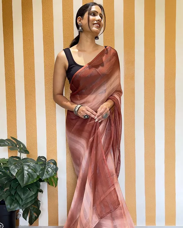 Brown_Color_1-Minute_Ready_To_Wear_Naylon_Saree_With_Blouse_Piece
