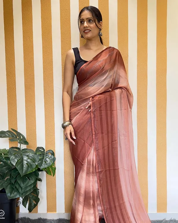 Brown_Color_1-Minute_Ready_To_Wear_Naylon_Saree_With_Blouse_Piece