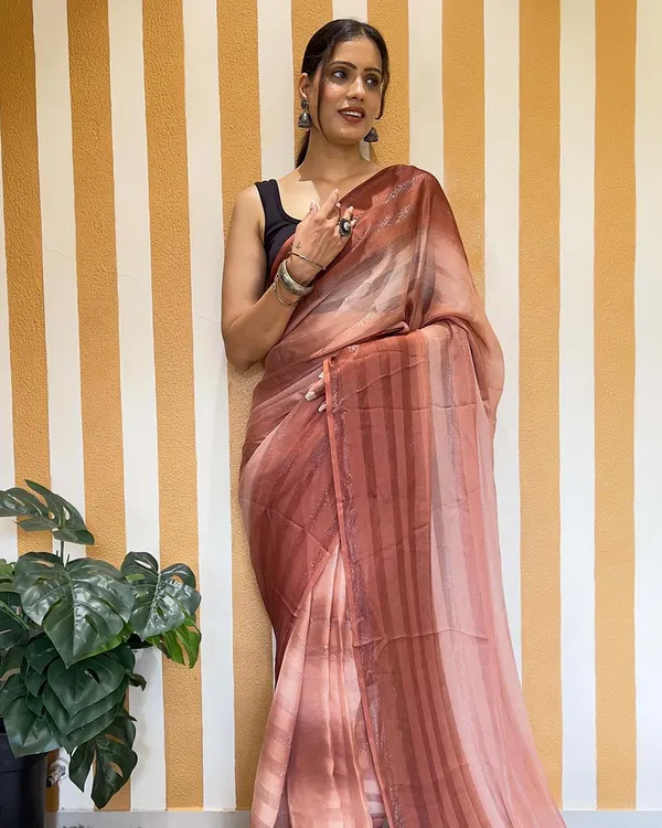 Brown_Color_1-Minute_Ready_To_Wear_Naylon_Saree_With_Blouse_Piece