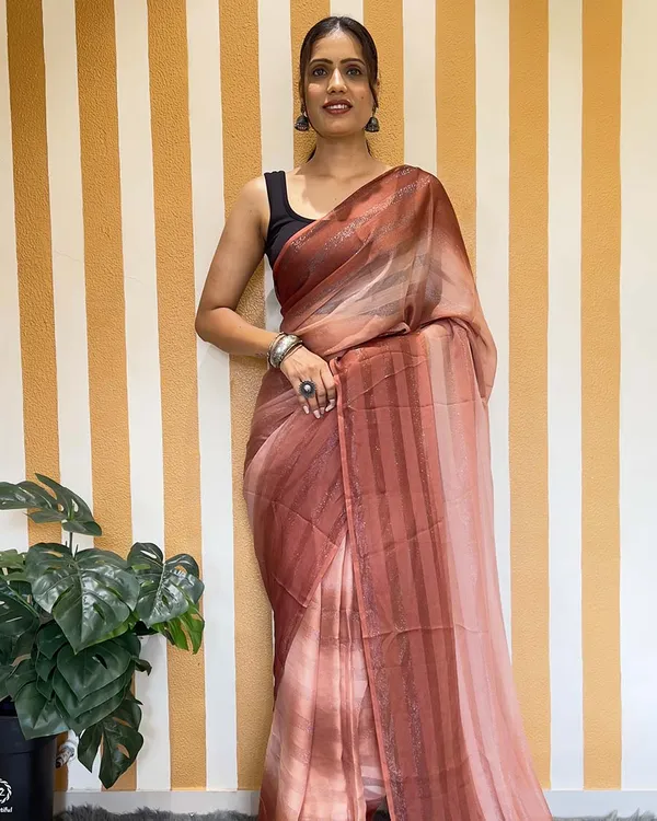 Brown_Color_1-Minute_Ready_To_Wear_Naylon_Saree_With_Blouse_Piece