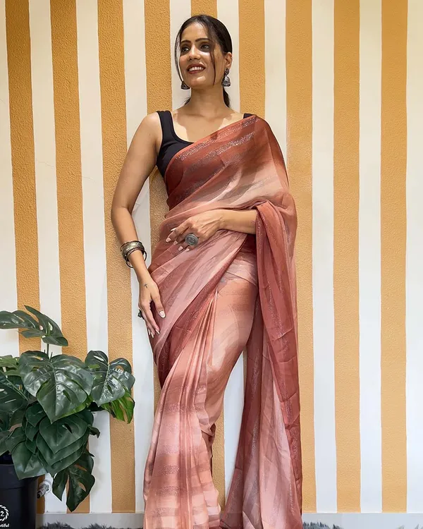 Brown_Color_1-Minute_Ready_To_Wear_Naylon_Saree_With_Blouse_Piece