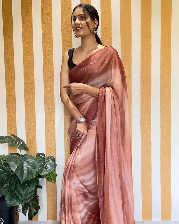 Brown_Color_1-Minute_Ready_To_Wear_Naylon_Saree_With_Blouse_Piece