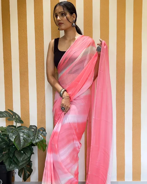 Calm_Pink_Color_1-Minute_Ready_To_Wear_Naylon_Saree_With_Blouse_Piece