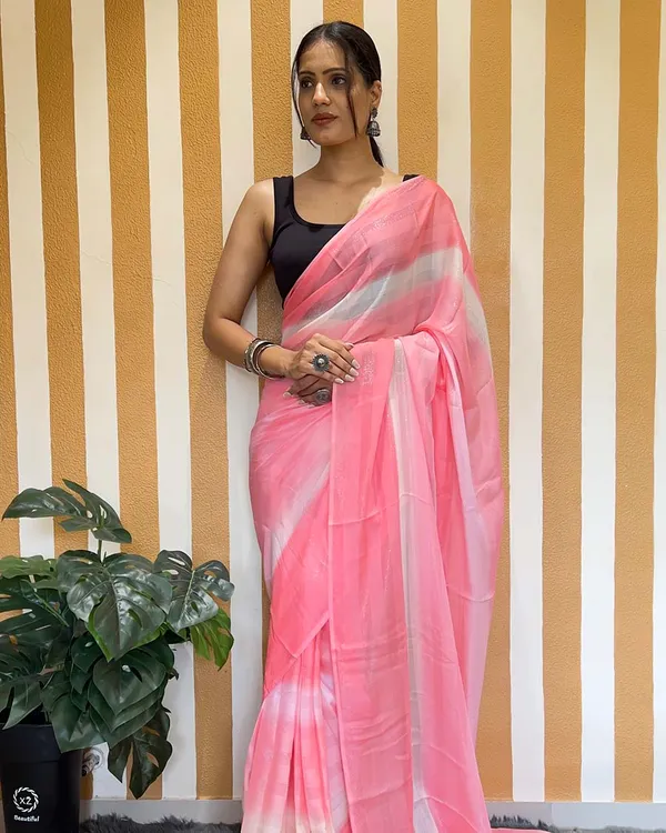 Calm_Pink_Color_1-Minute_Ready_To_Wear_Naylon_Saree_With_Blouse_Piece