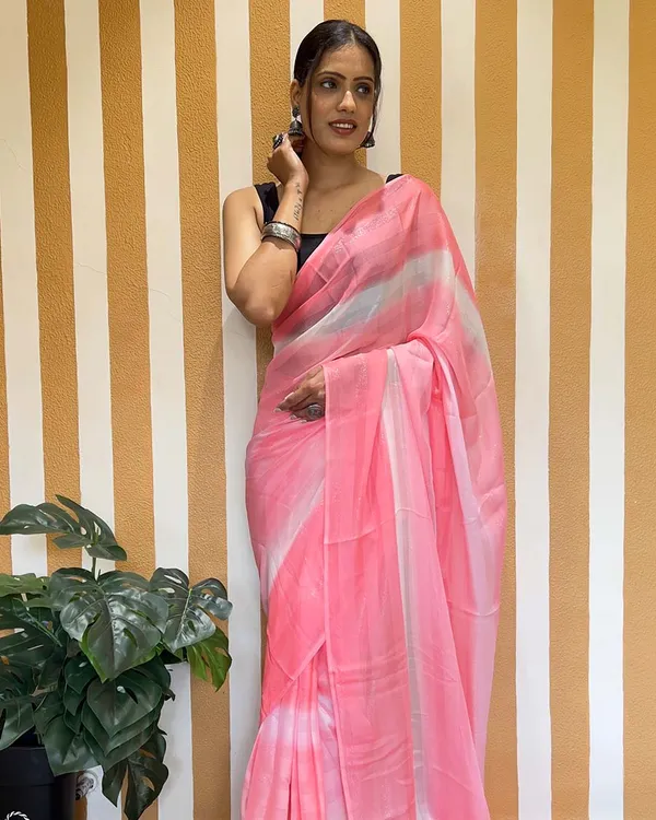 Calm_Pink_Color_1-Minute_Ready_To_Wear_Naylon_Saree_With_Blouse_Piece