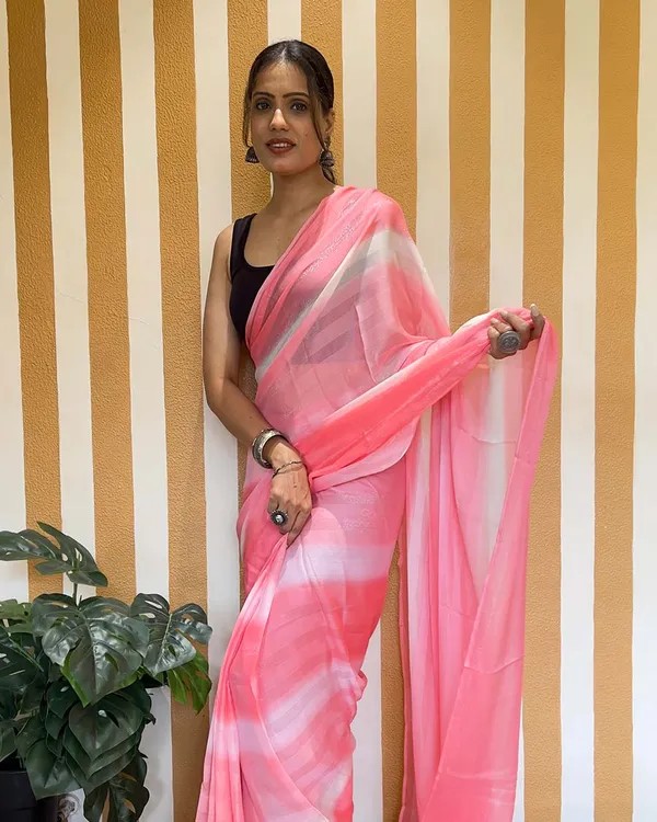 Calm_Pink_Color_1-Minute_Ready_To_Wear_Naylon_Saree_With_Blouse_Piece
