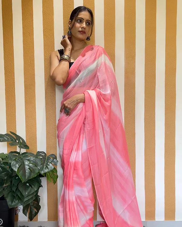 Calm_Pink_Color_1-Minute_Ready_To_Wear_Naylon_Saree_With_Blouse_Piece