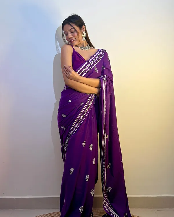 Purple_Color_Mulmul_Cotton_1_-_Minute_Ready_to_Wear_Saree_with_Pocket_and__Blouse_Piece