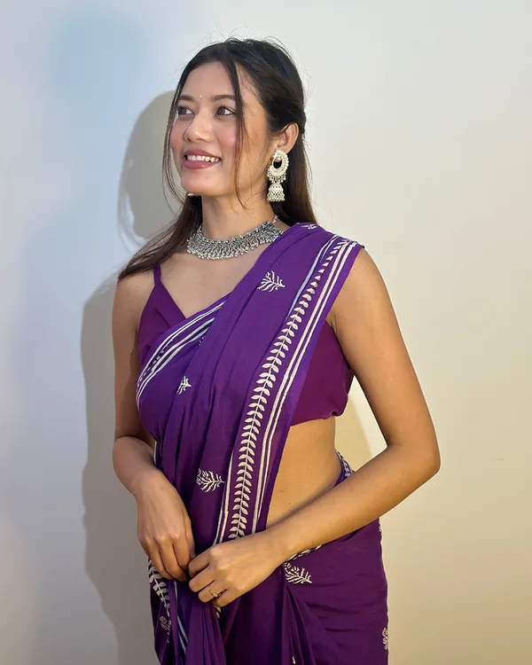 Purple_Color_Mulmul_Cotton_1_-_Minute_Ready_to_Wear_Saree_with_Pocket_and__Blouse_Piece