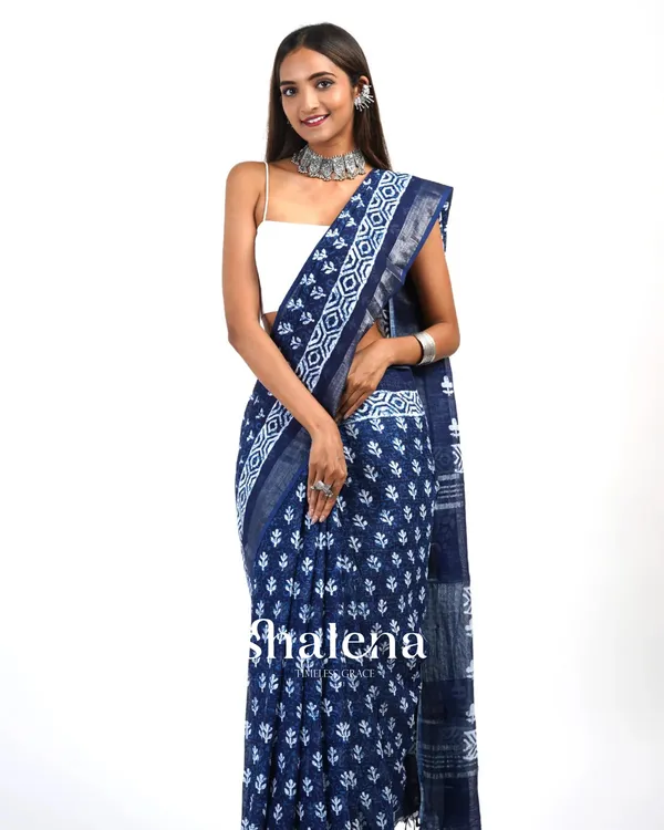 Blue_Color_1_-_Minute_Ready_to_Wear_Mulmul_Cotton_Saree_with_Blouse_Piece