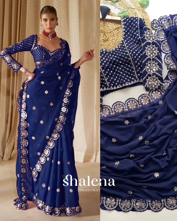Bucolic_Navy_Blue_Embroidery_Work_Soft_Georgette_Silk_Saree_With_Incredible_Full_Stitched_Blouse