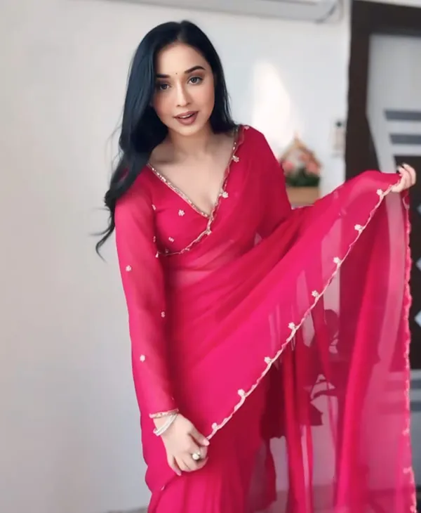 Red_Color_Georgette_1_-_Minute_Ready_to_Wear_Saree_with_Blouse_Piece