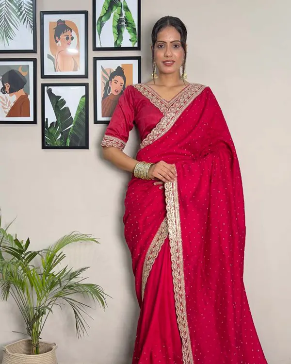 Pink__Color_1_-_Minute_Ready_to_Wear_Vichitra_silk_Saree_with_Unstitch_Blouse_Piece